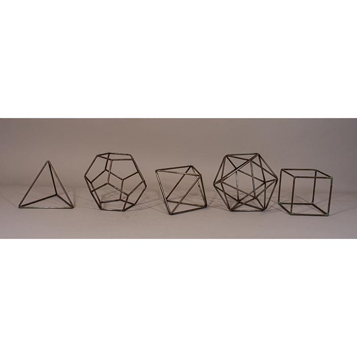 Set de poliedros regulares en hierro tubular