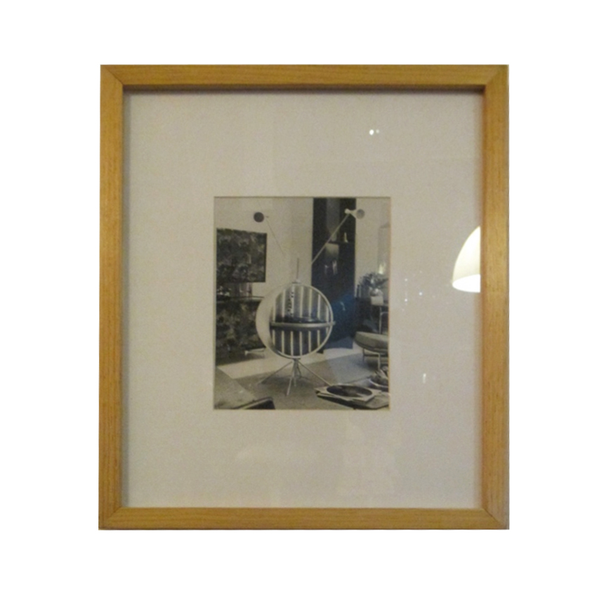 Fotografía en blanco y negro Music Ball 1959 con marco de madera