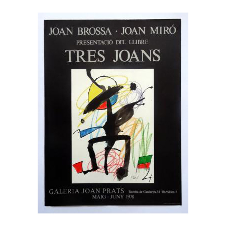Joan Brossa y Joan Miró. Presentació del Llibre Tres Joans. Litografía