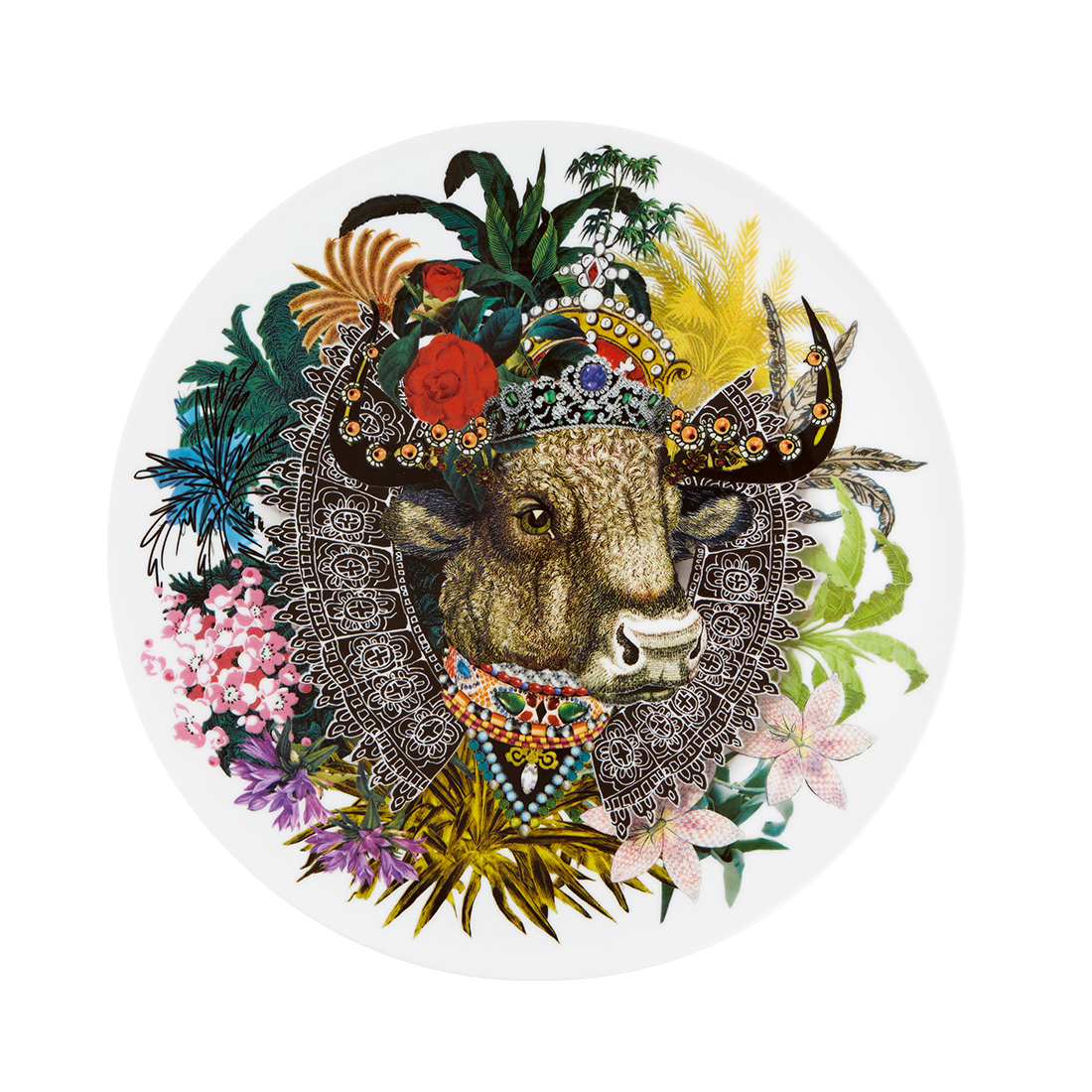 Plato de presentación Monseigneur Bull Love Who You Want. Diseño de Christian Lacroix