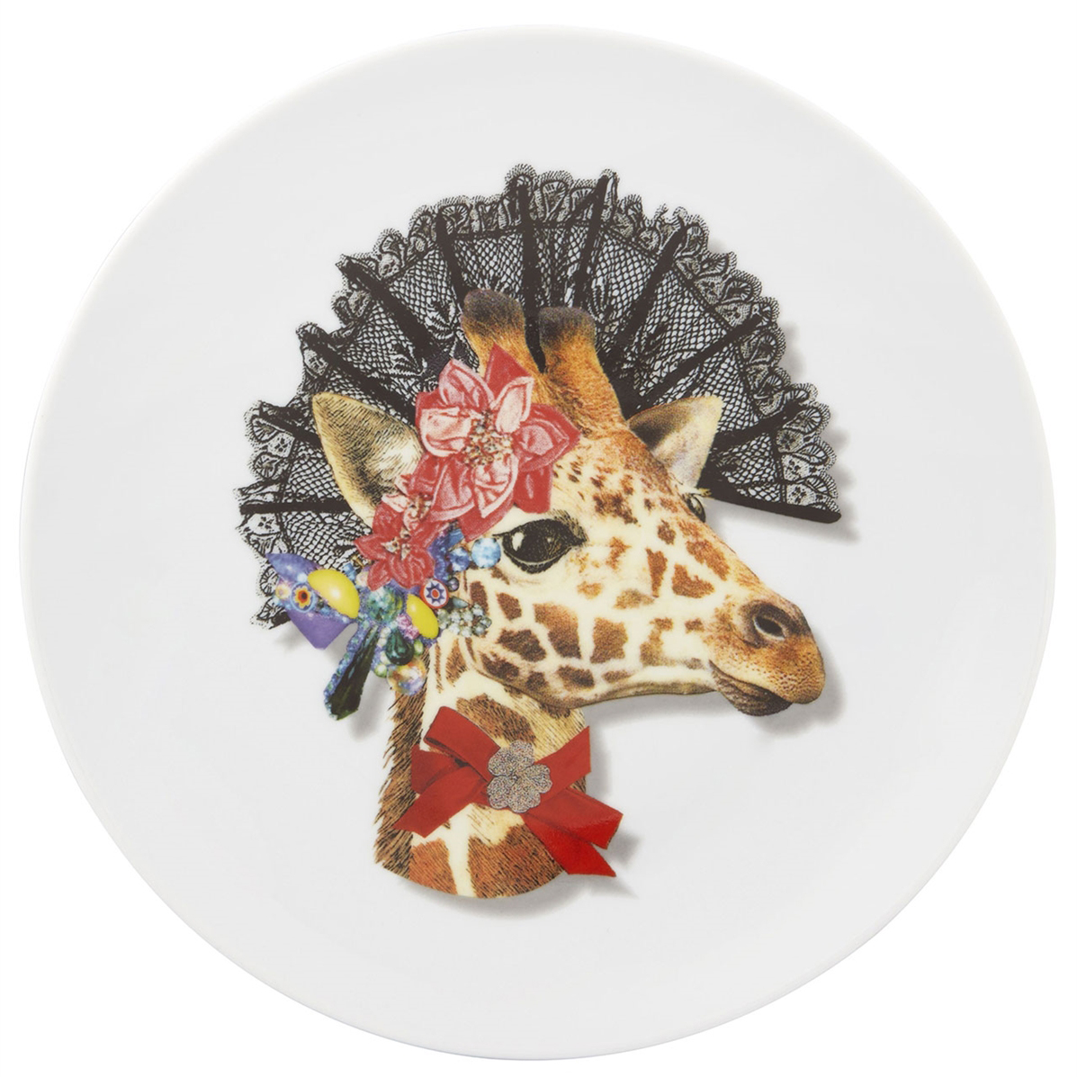 Plato para postre Doña Jirafa Love Who You Want. Diseño de Christian Lacroix.