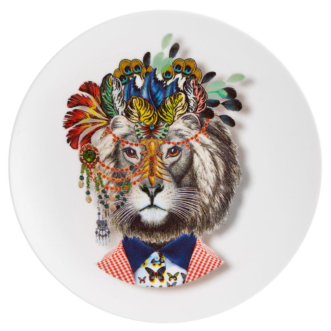 Plato para postre Jungle King Love Who You Want. Diseño de Christian Lacroix