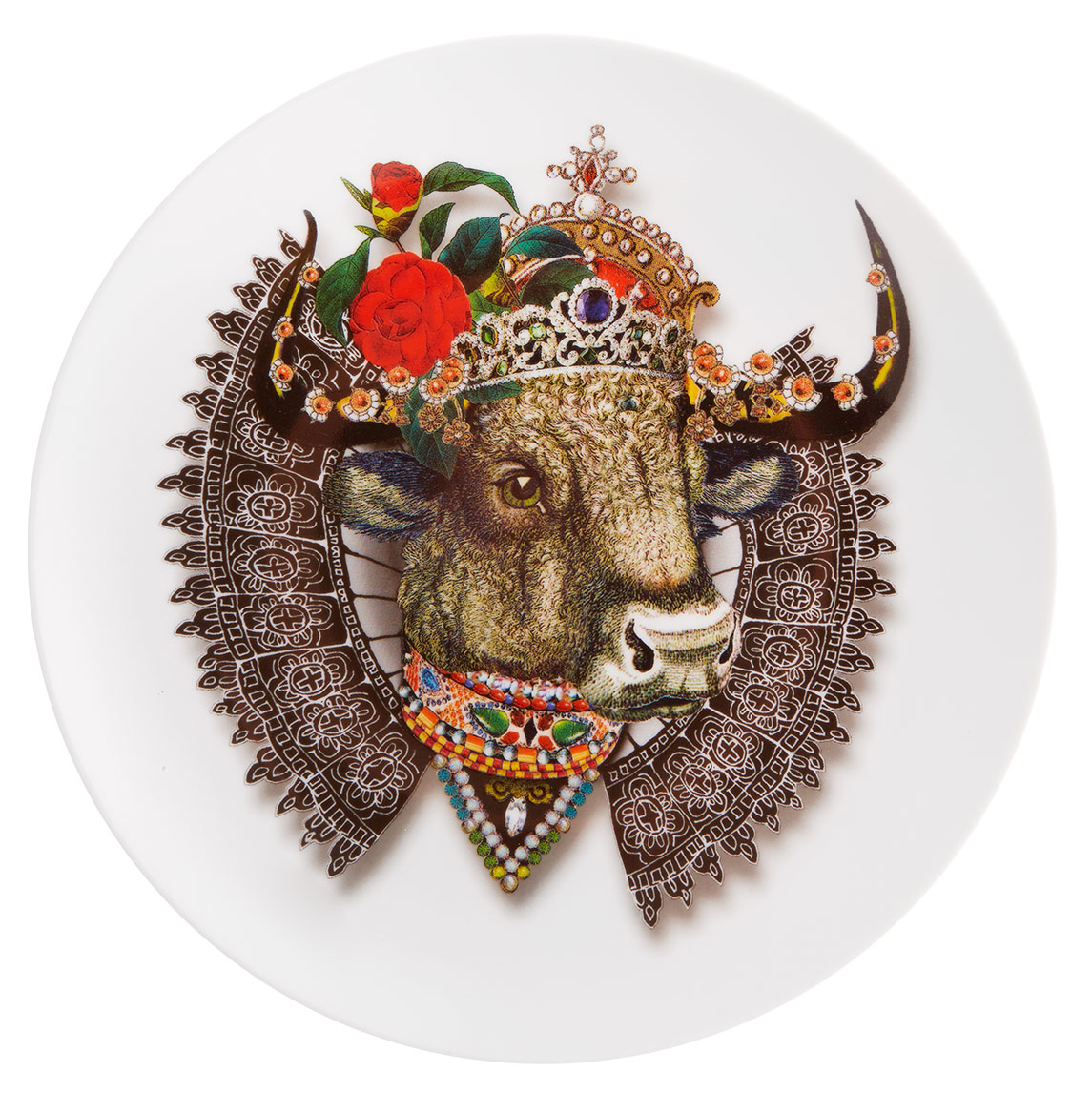Plato para postre Monseigneur Bull Love Who You Want. Diseño de Christian Lacroix