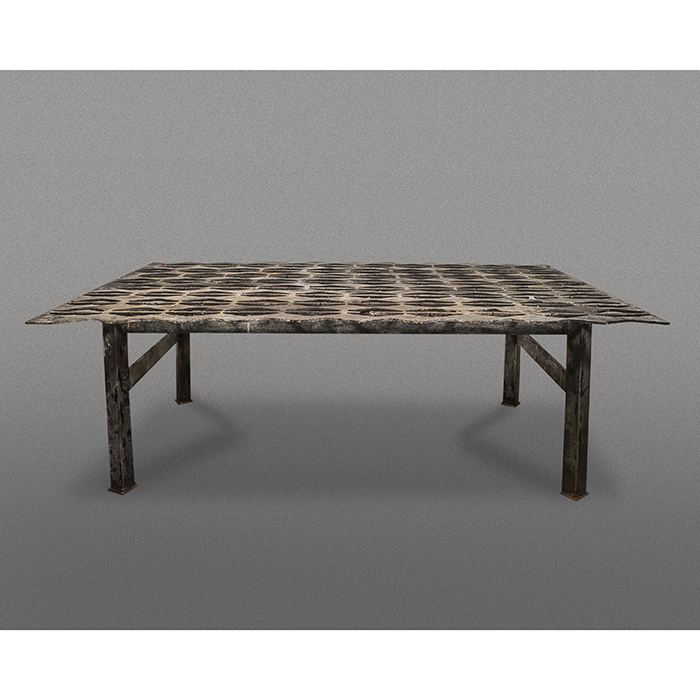 Mesa de centro en acero con cubierta calada 