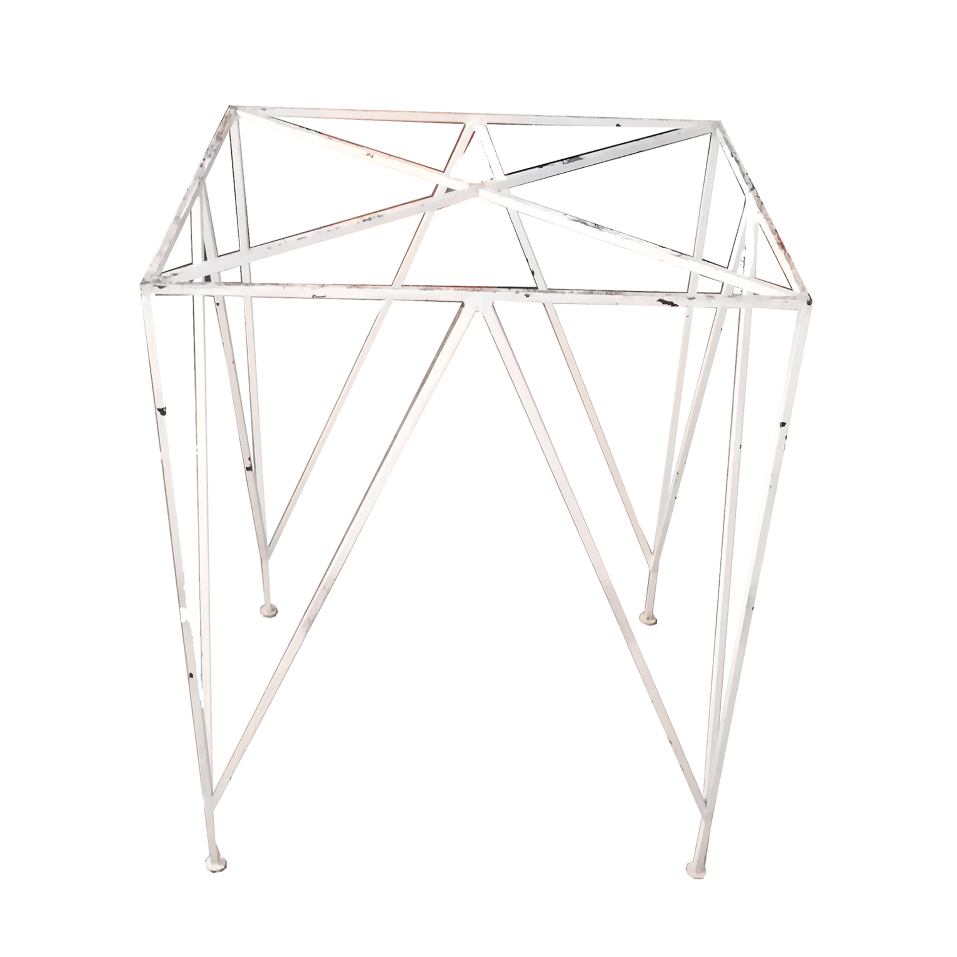 Base para mesa auxiliar en metal laqueado blanco
