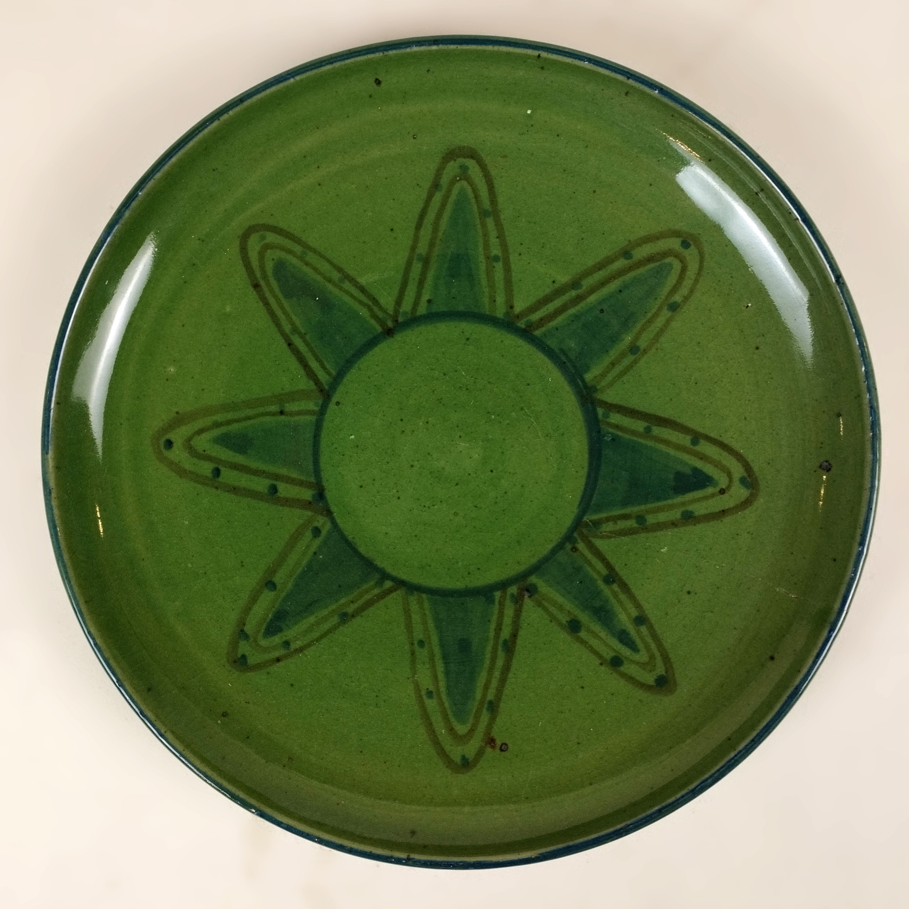 Plato en cerámica de alta temperatura color verde