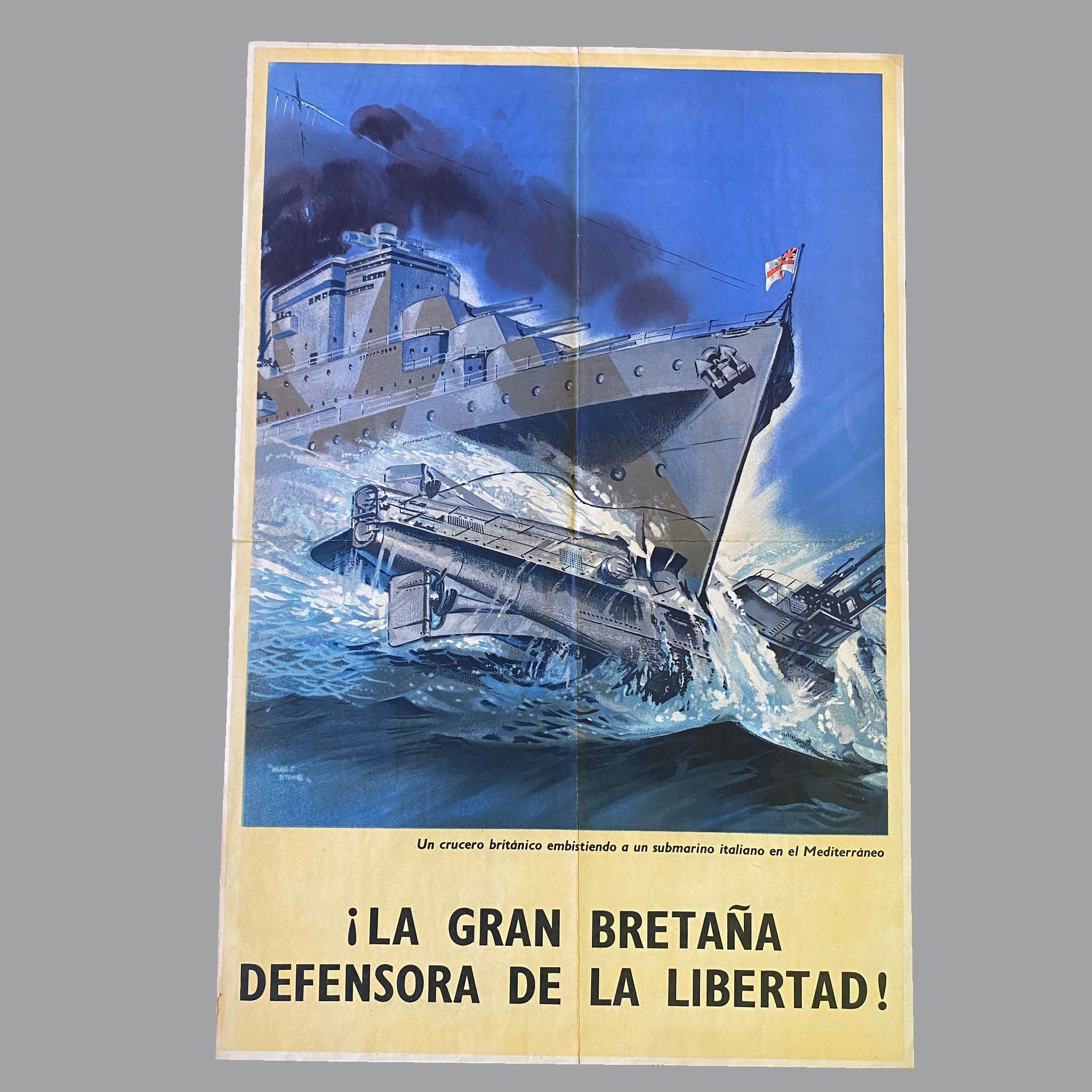 LA GRAN BRETAÑA DEFENSORA DE LA LIBERTAD. Poster barcos.