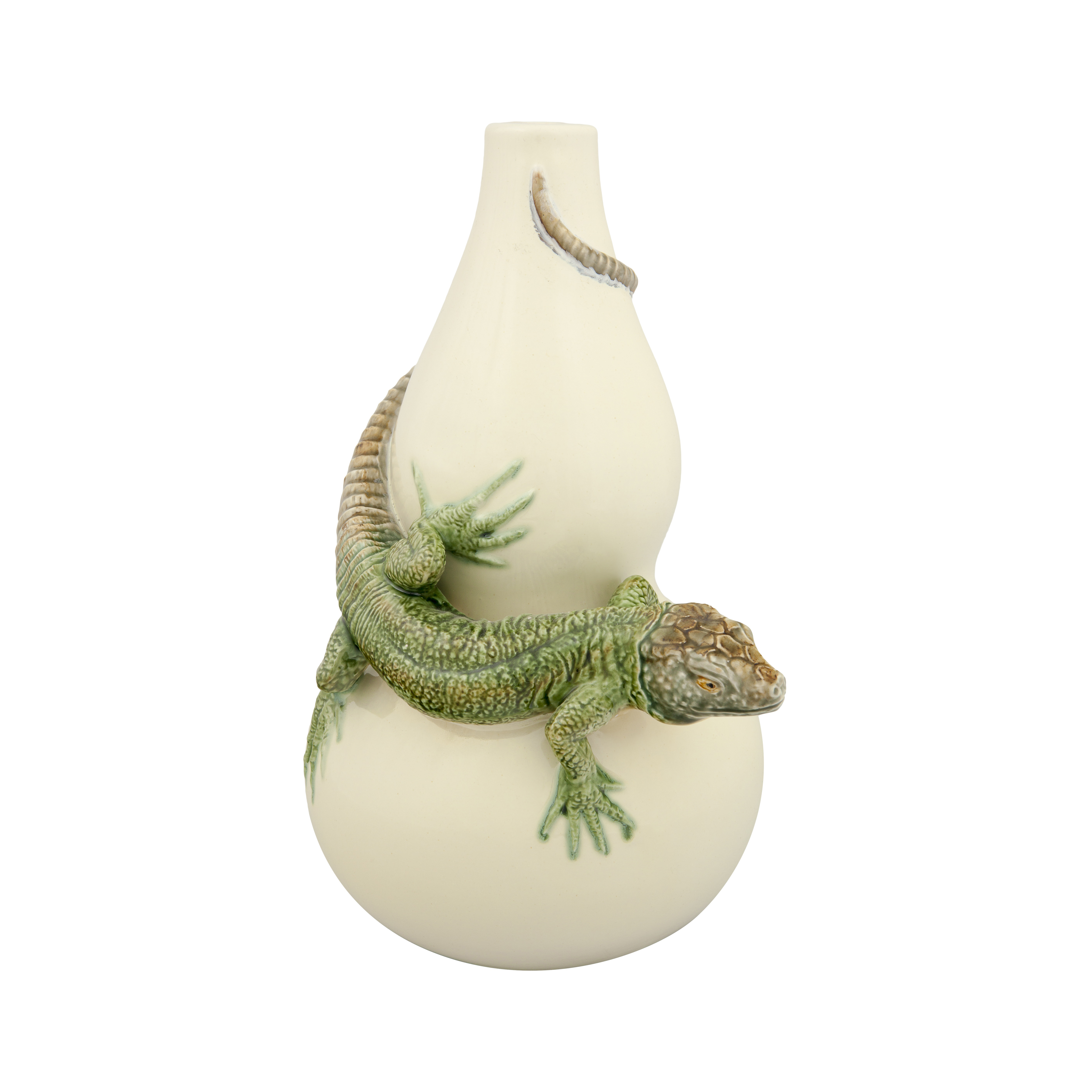 Bordallo Pinheiro. Guaje con lagarto en loza