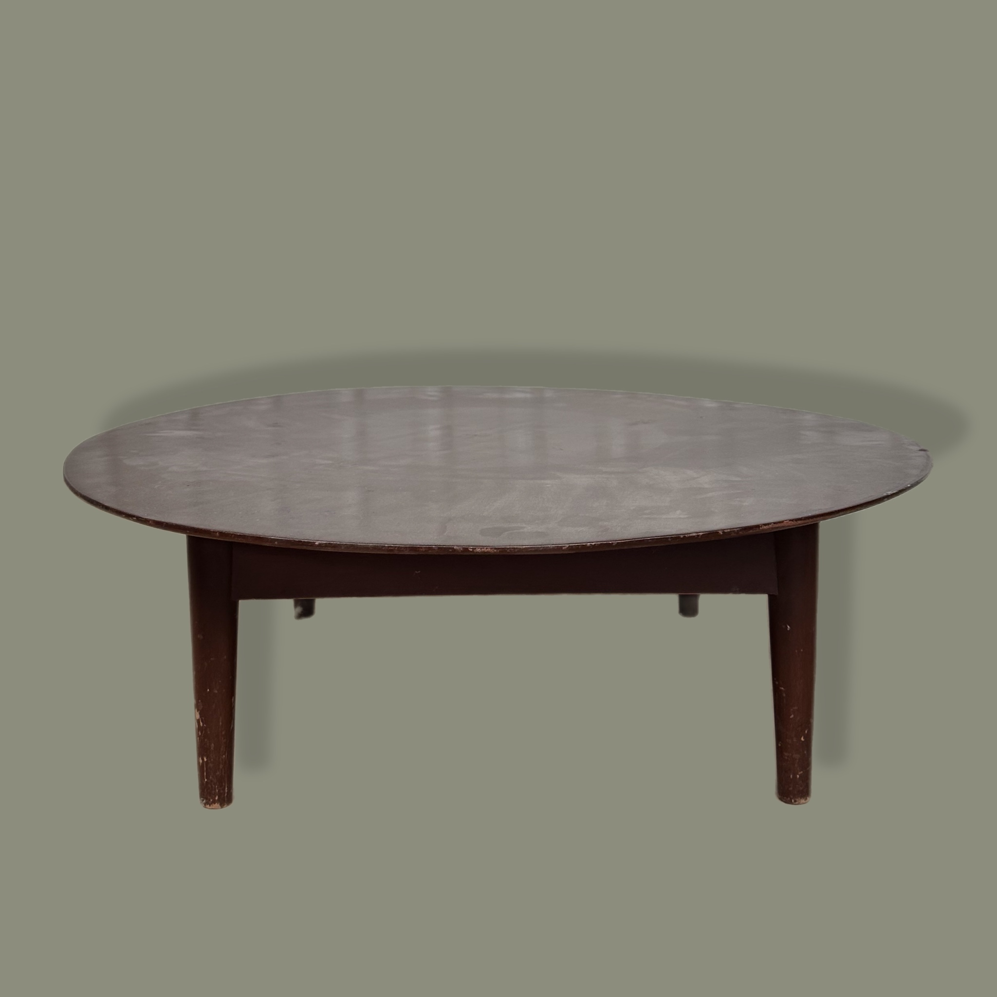 Mesa de centro circular baja estilo Danés en madera