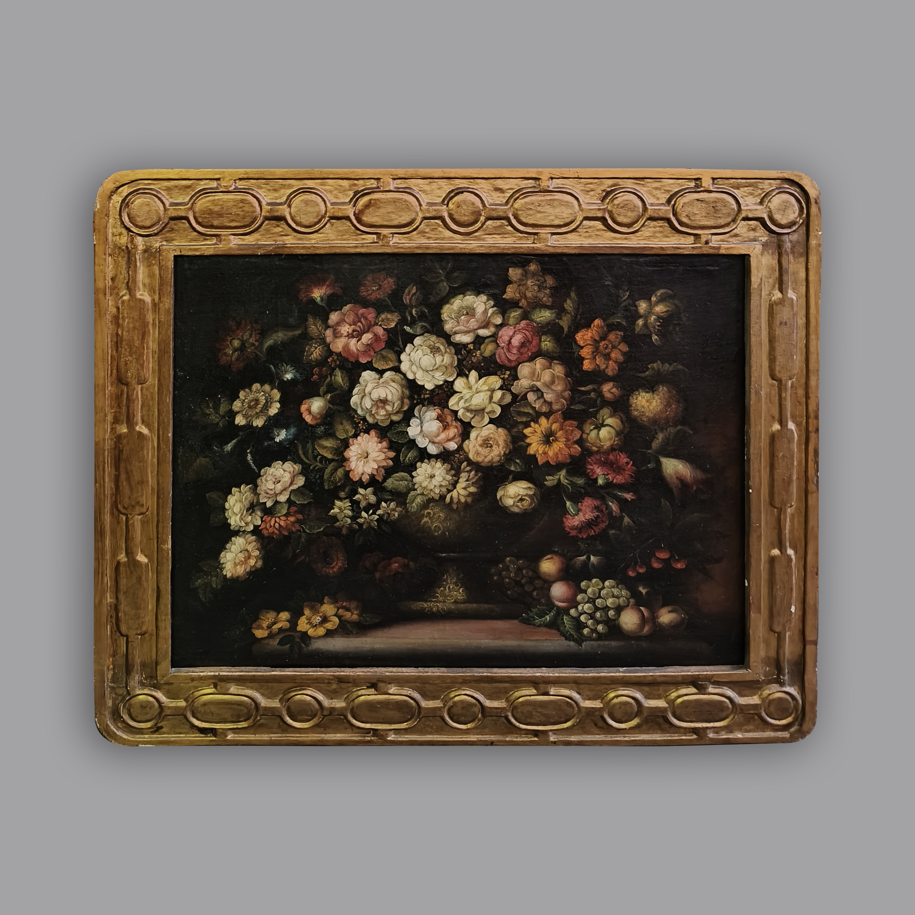 Bodegón con flores. Óleo sobre tela