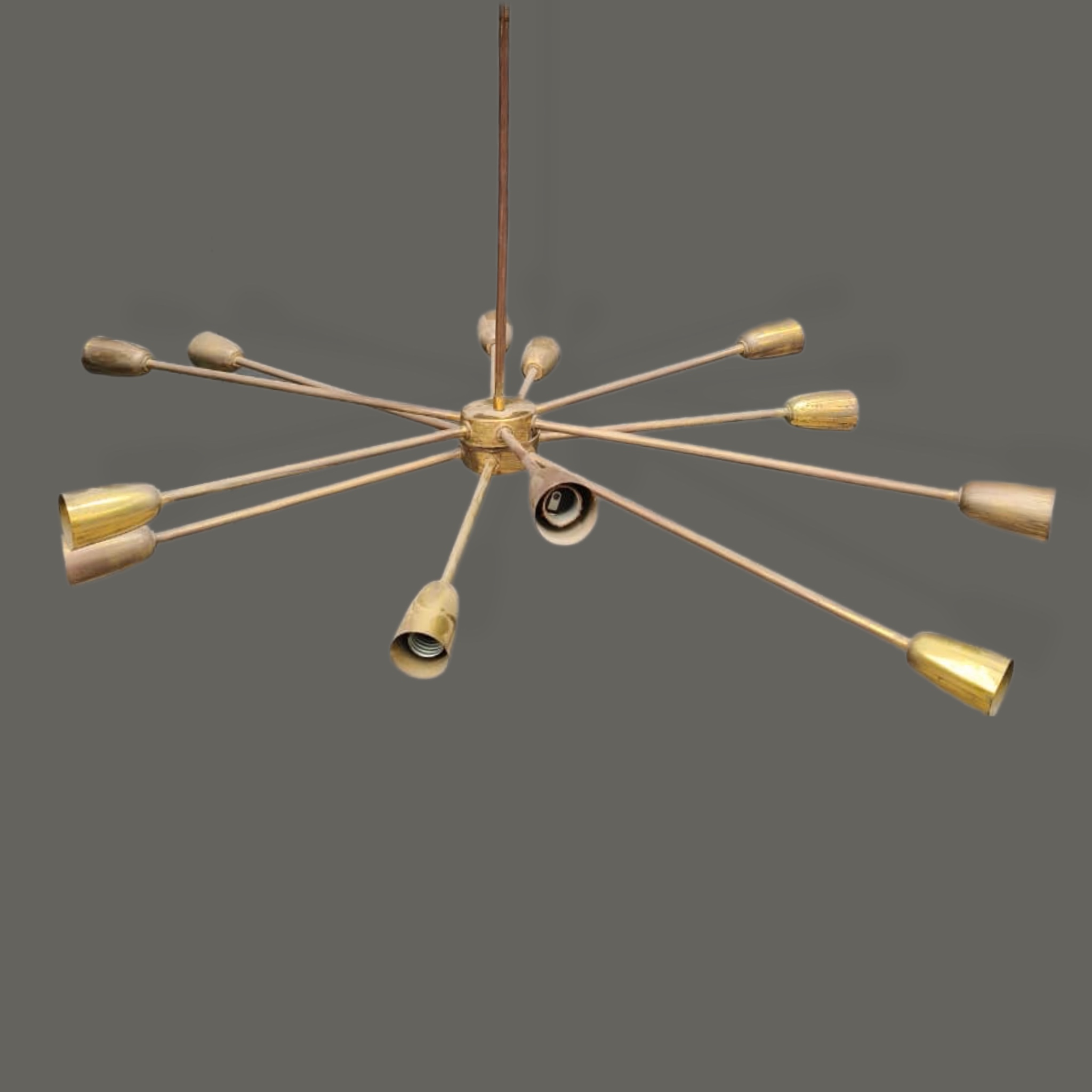 Lámpara de techo Sputnik en latón para 12 luces