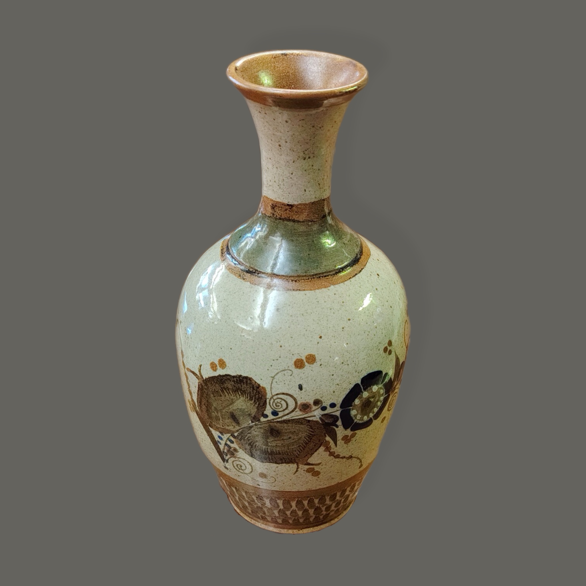 Cerámica San Germán. Florero en ceramica de alta temperatura de Tonalá