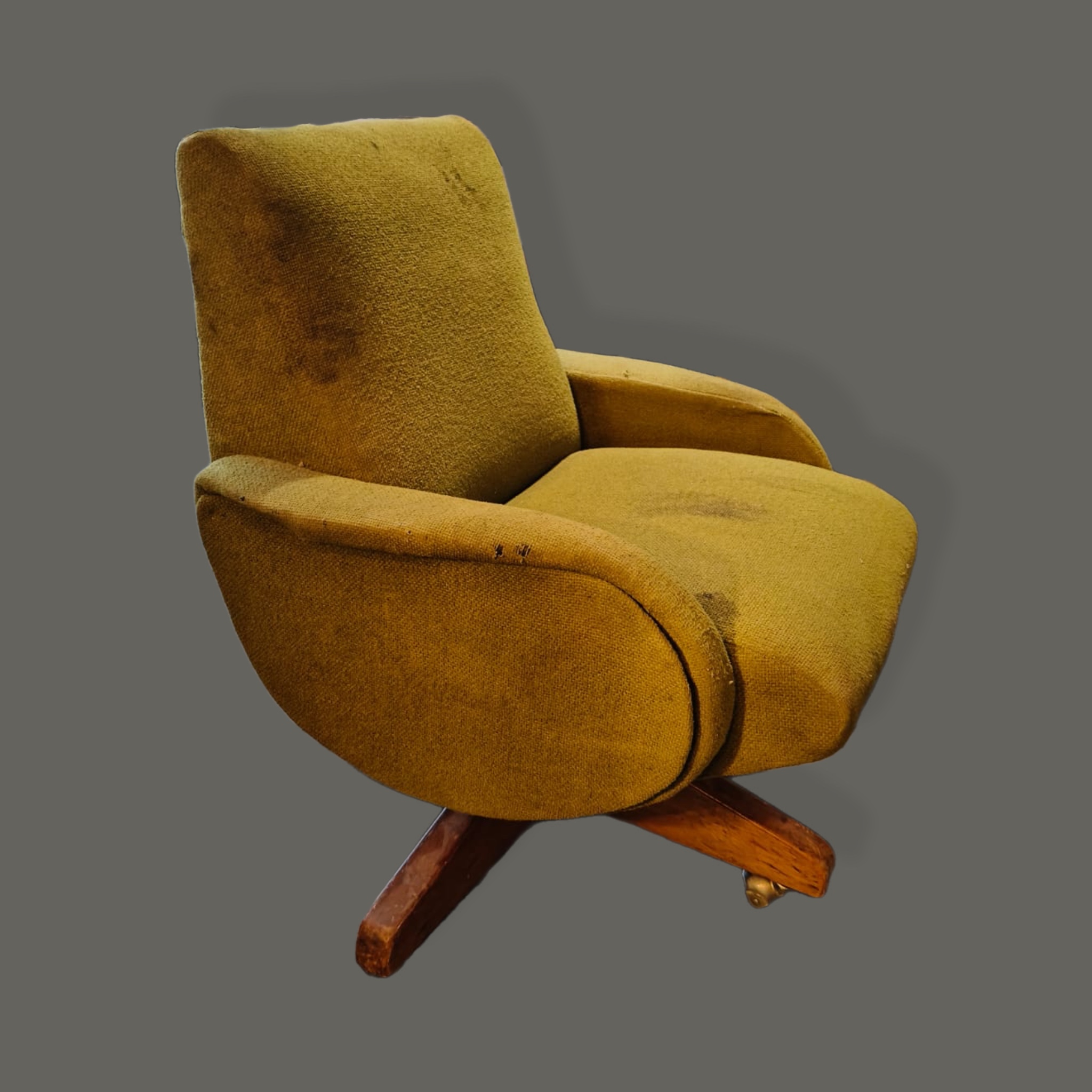 Silla lounge con ruedas estilo Zanuso