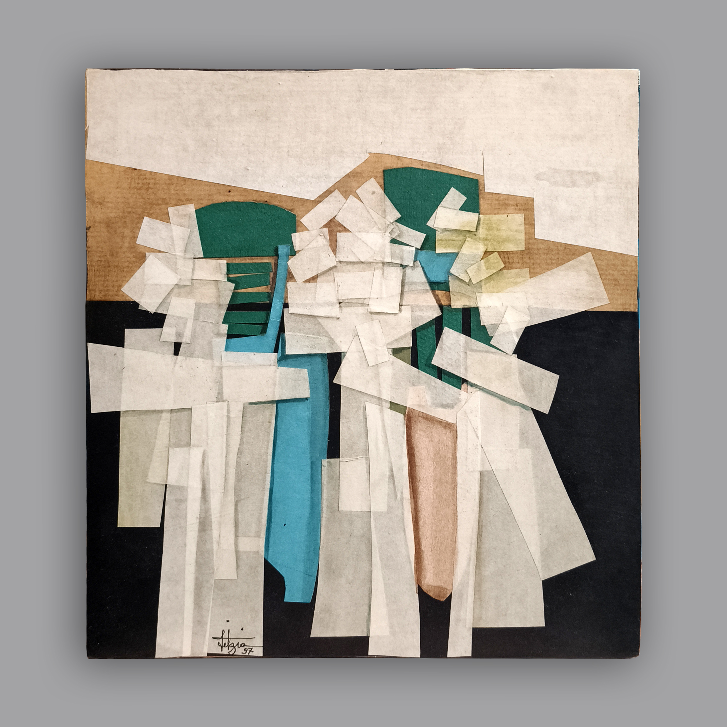 Fitzia. Sin título. Collage y acrílico sobre madera