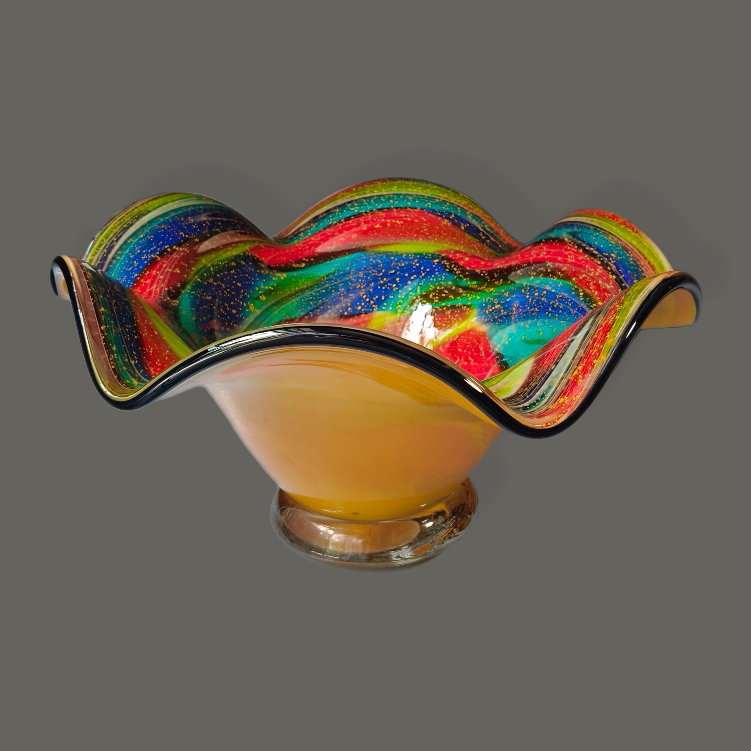 Centro de mesa en cristal de Murano multicolor