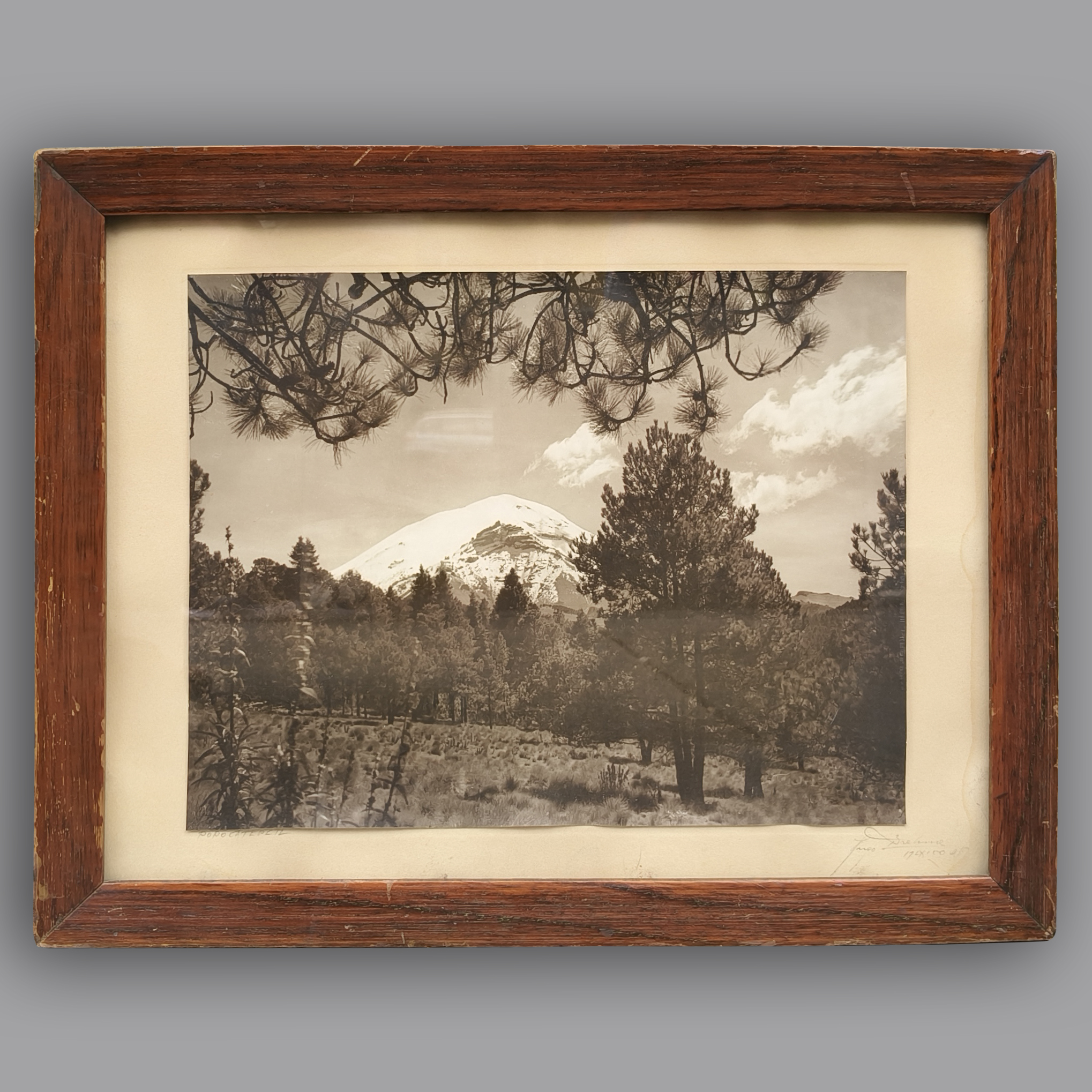 Hugo Brehme. Popocatépetl. Gelatina de plata de época