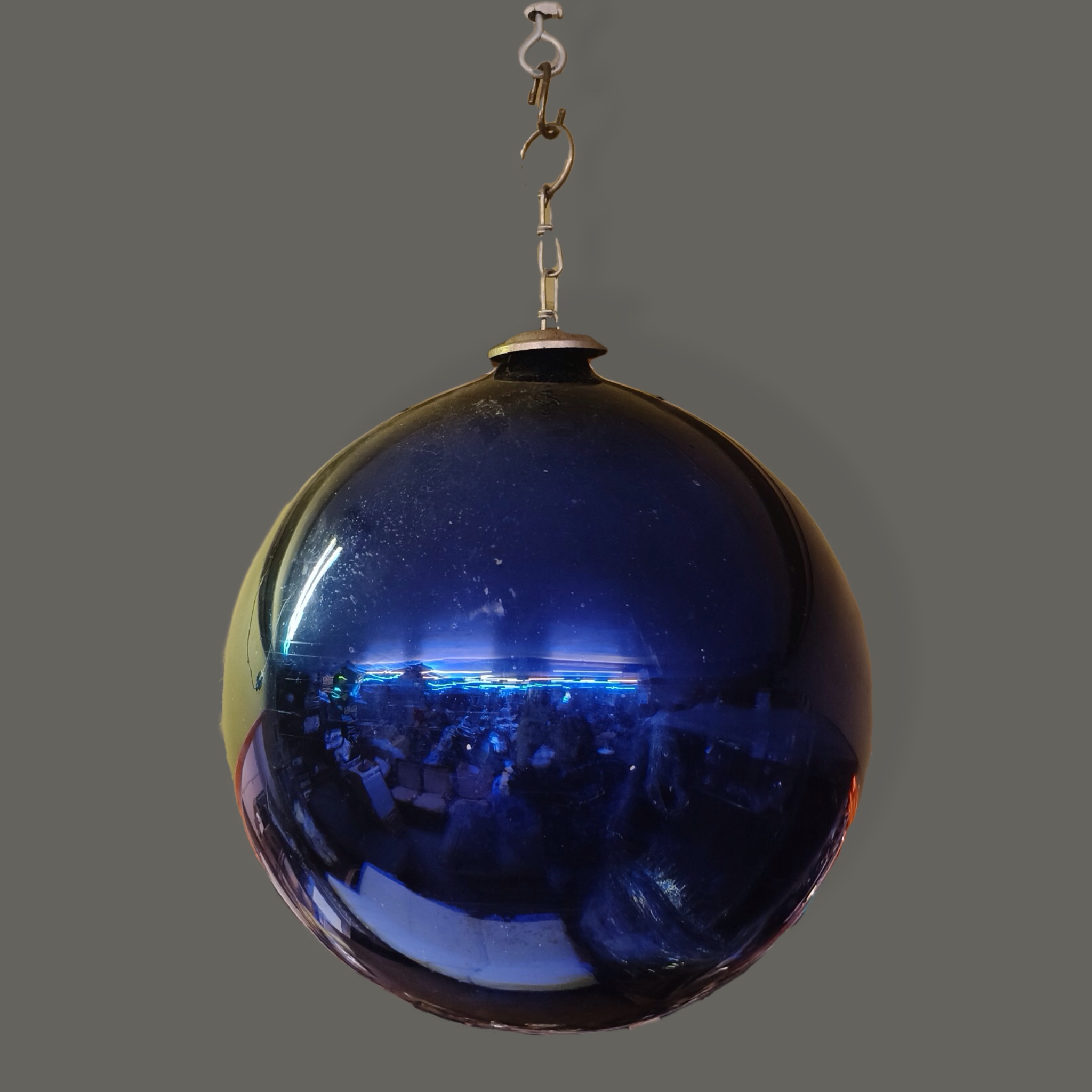 Esfera en cristal de mercurio azul cobalto