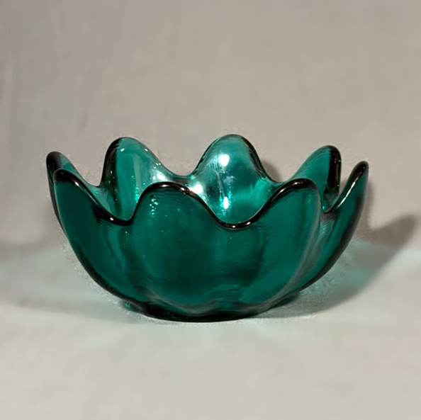 Blenko. Tazón "Pétalo" en cristal sea green