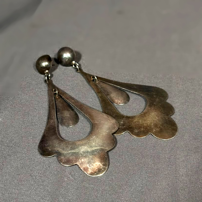 Par de aretes en plata .925